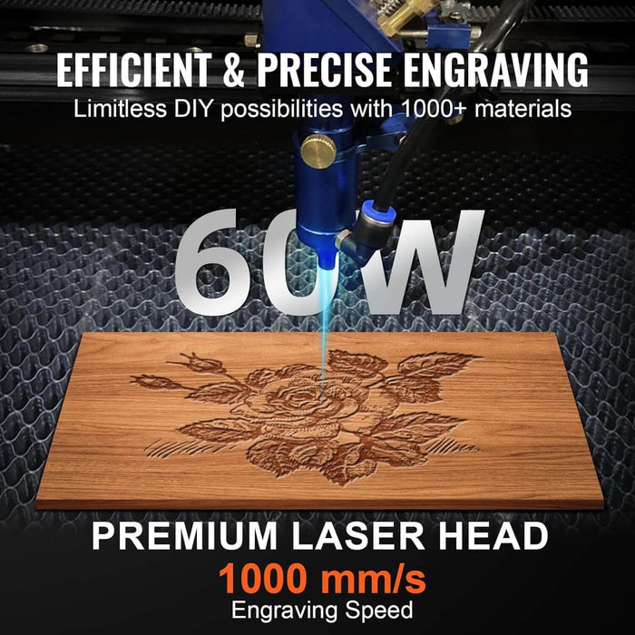 SIHAO Red 60W CO2 Laser Engraver with CW5200 Water Chiller| Cutter (28"x20") | Ruida Controller | with Manual Focus - SIHAOTEC Laser