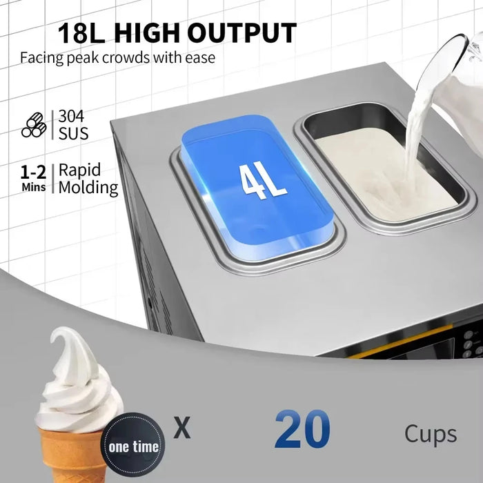 SIHAO Commercial Soft Serve Ice Cream Machine - Pre-Cooling System