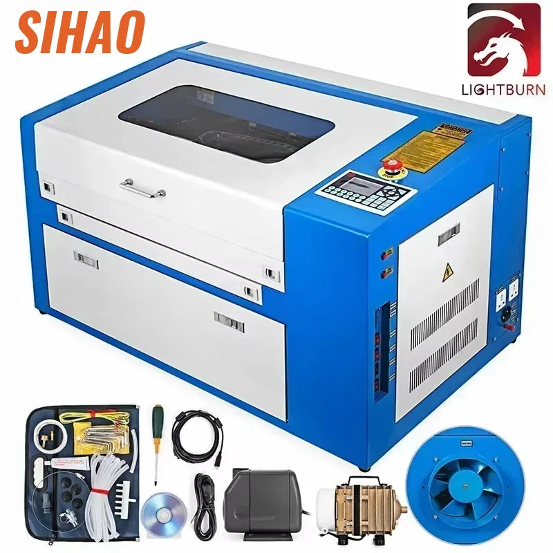 SIHAO 50W CO2 Laser Engraver & Cutter with Ruida DSP/USB Port - High-Speed Engraving for Acrylic/Wood/Leather