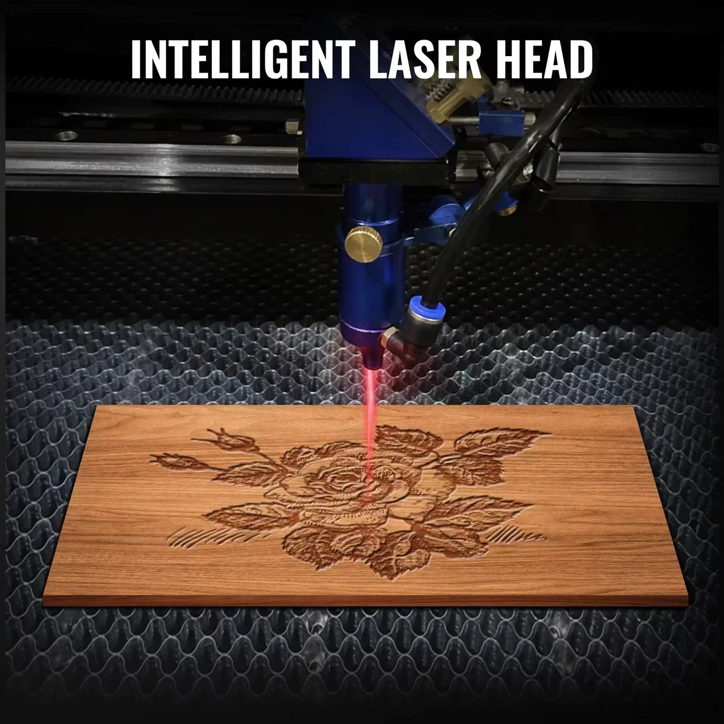 SIHAO 50/60W CO2 Laser Engraver & Cutter with Ruida/M2, 40x60cm Area, Water Cooling - for Wood/Leather/Acrylic