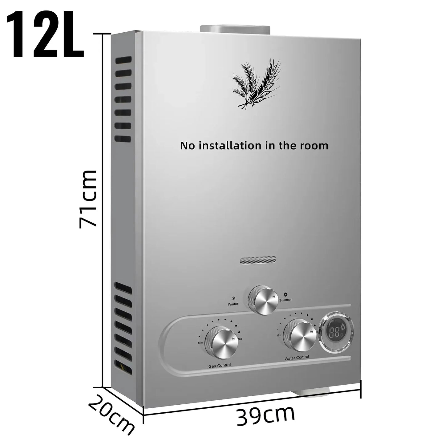 Sihao LPG Water Heater 6L 8L 10L 12L 16L 18L LPG Portable Instant Liquefied Petroleum Gas Water Heater Tankless Boiler Kit