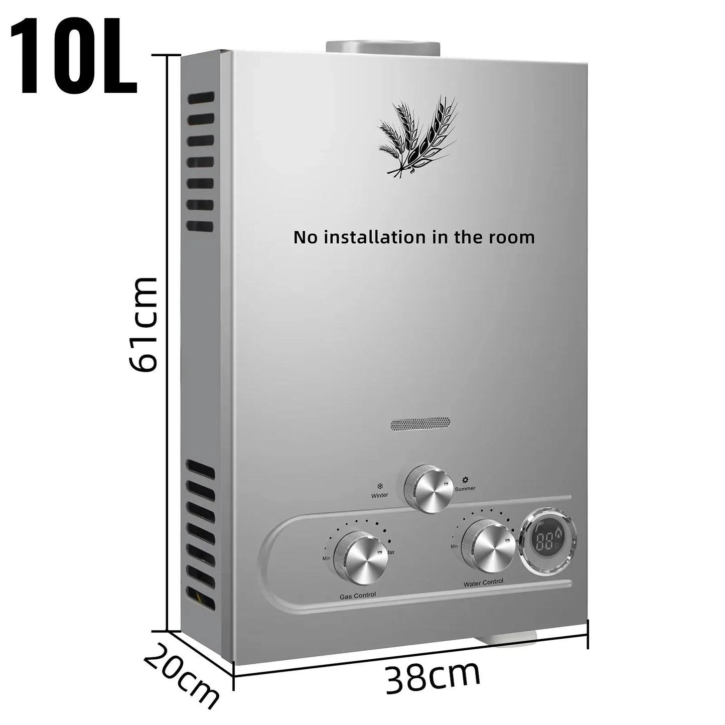 Sihao LPG Water Heater 6L 8L 10L 12L 16L 18L LPG Portable Instant Liquefied Petroleum Gas Water Heater Tankless Boiler Kit