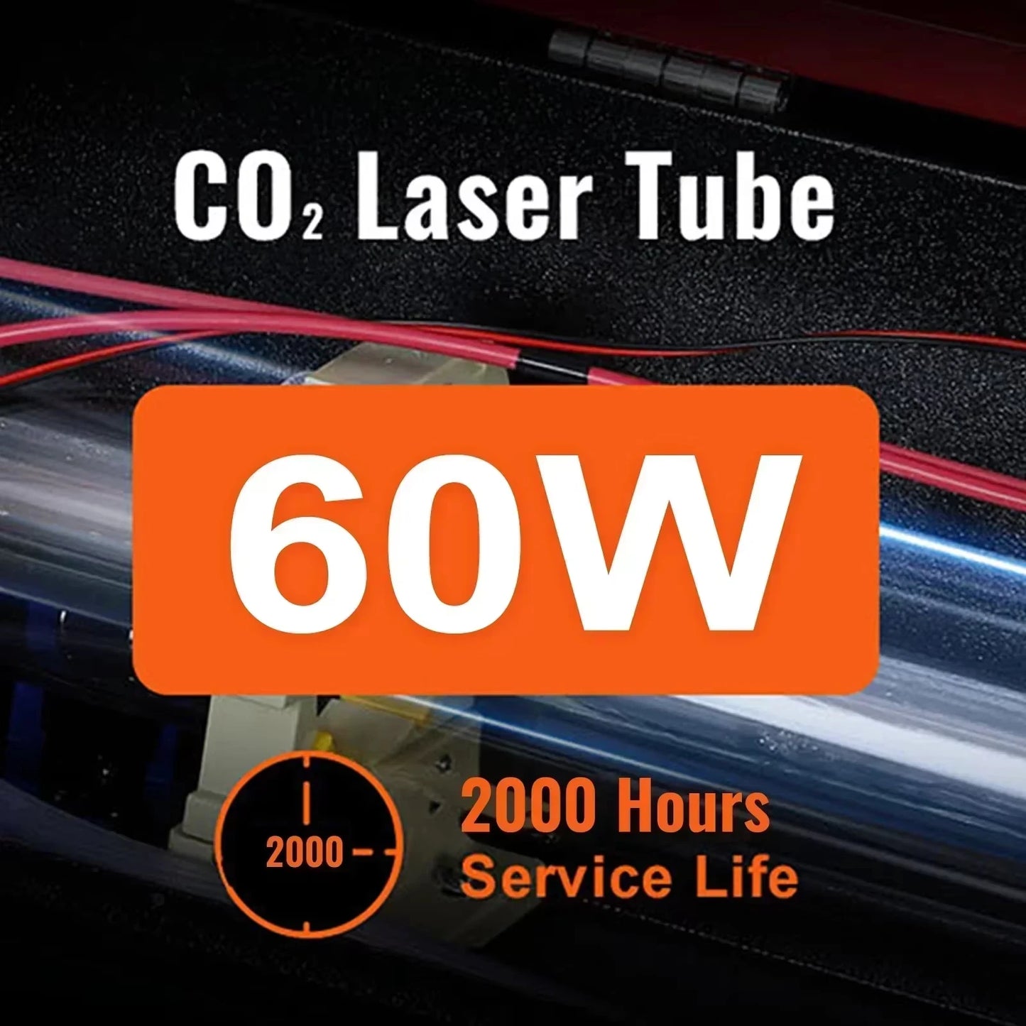 SIHAO 50/60W CO2 Laser Engraver & Cutter with Ruida/M2, 40x60cm Area, Water Cooling - for Wood/Leather/Acrylic