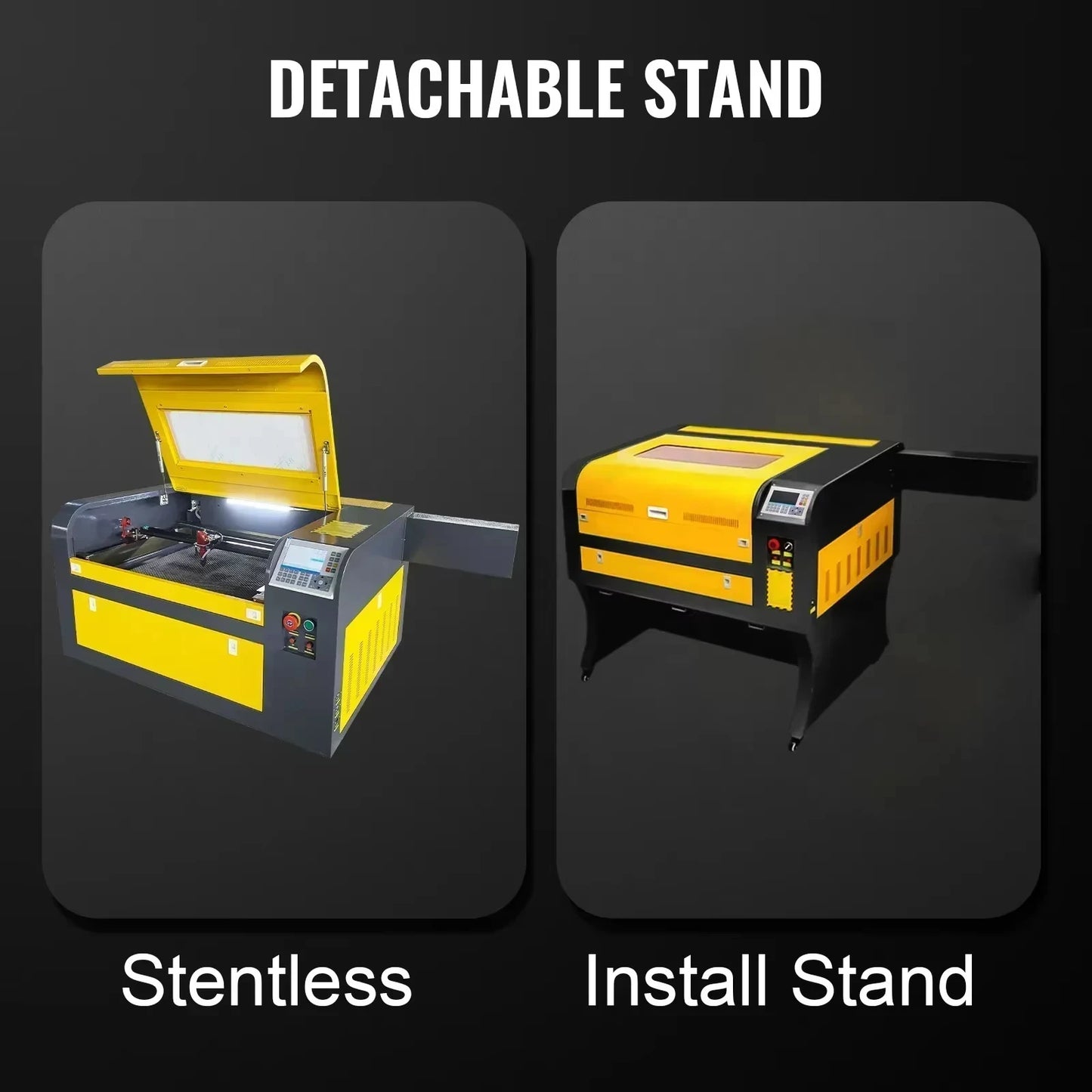 SIHAO 50/60W CO2 Laser Engraver & Cutter with Ruida/M2, 40x60cm Area, Water Cooling - for Wood/Leather/Acrylic