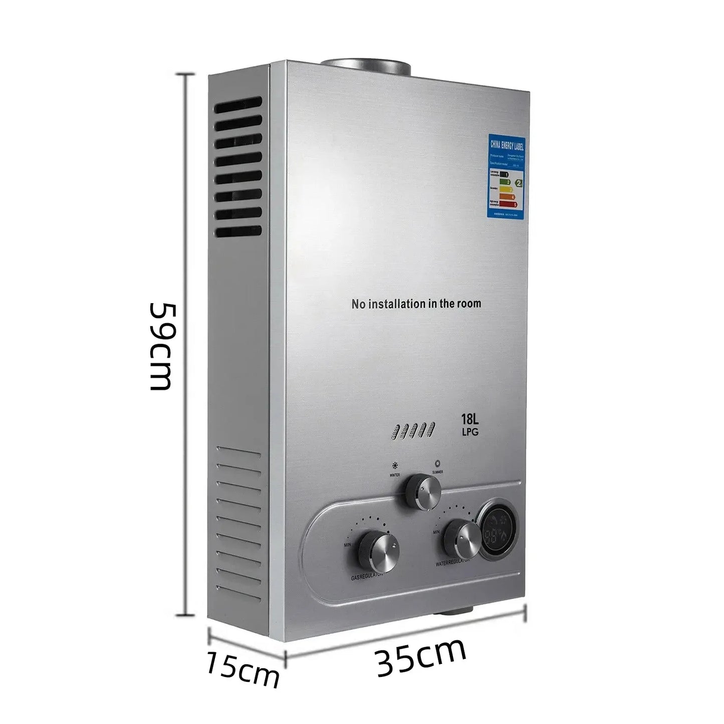 Sihao 6L 8L10L 12L 16L18L LPG Hot Water Heater Instant Continuous Gas Boiler Butane Propane Gas Boiler Heater for Camping Outdoo