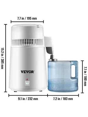Sihao 4L Pure Water Distiller Purifier Filter Dispenser Heating Drinking Bottle Softener 304 Stainless Steel Home Appliance
