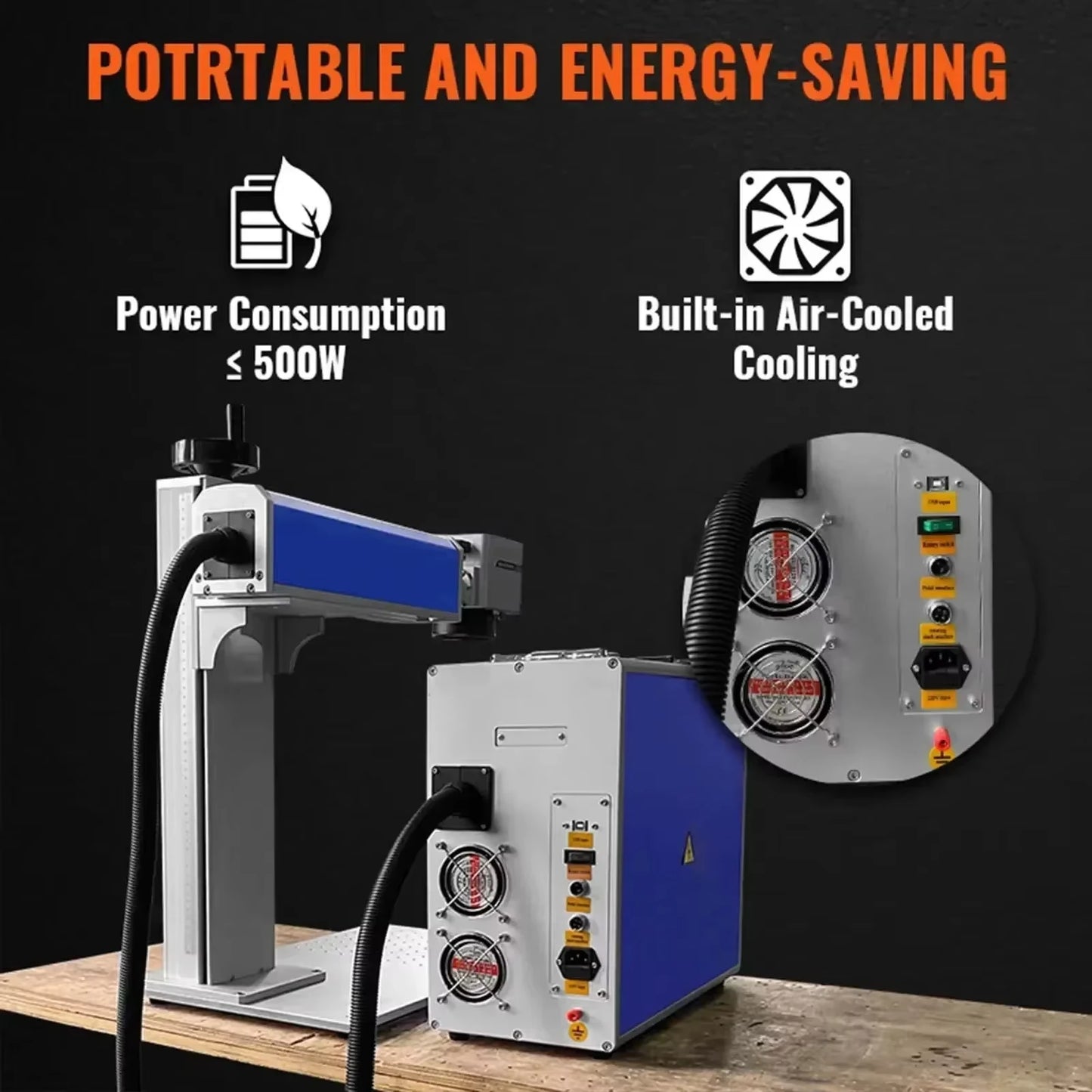 SIHAO 30W/50W Fiber Laser Marker | Metal & Stainless Steel Engraving/Cutting System for Jewelry, Rings, Precious Metals