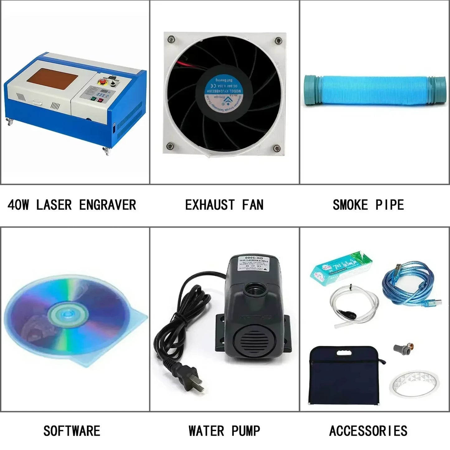 SIHAO 40W CO2 Laser Engraver 300x200mm Cutting Area, Professional Wood & Acrylic Engraving and Cutting Machine