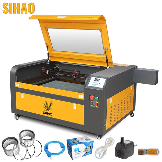 SIHAO 50W-100W CO2 Laser Engraver - Dual-Laser System for Wood/Leather/Acrylic Engraving & Cutting With Accessories Kit